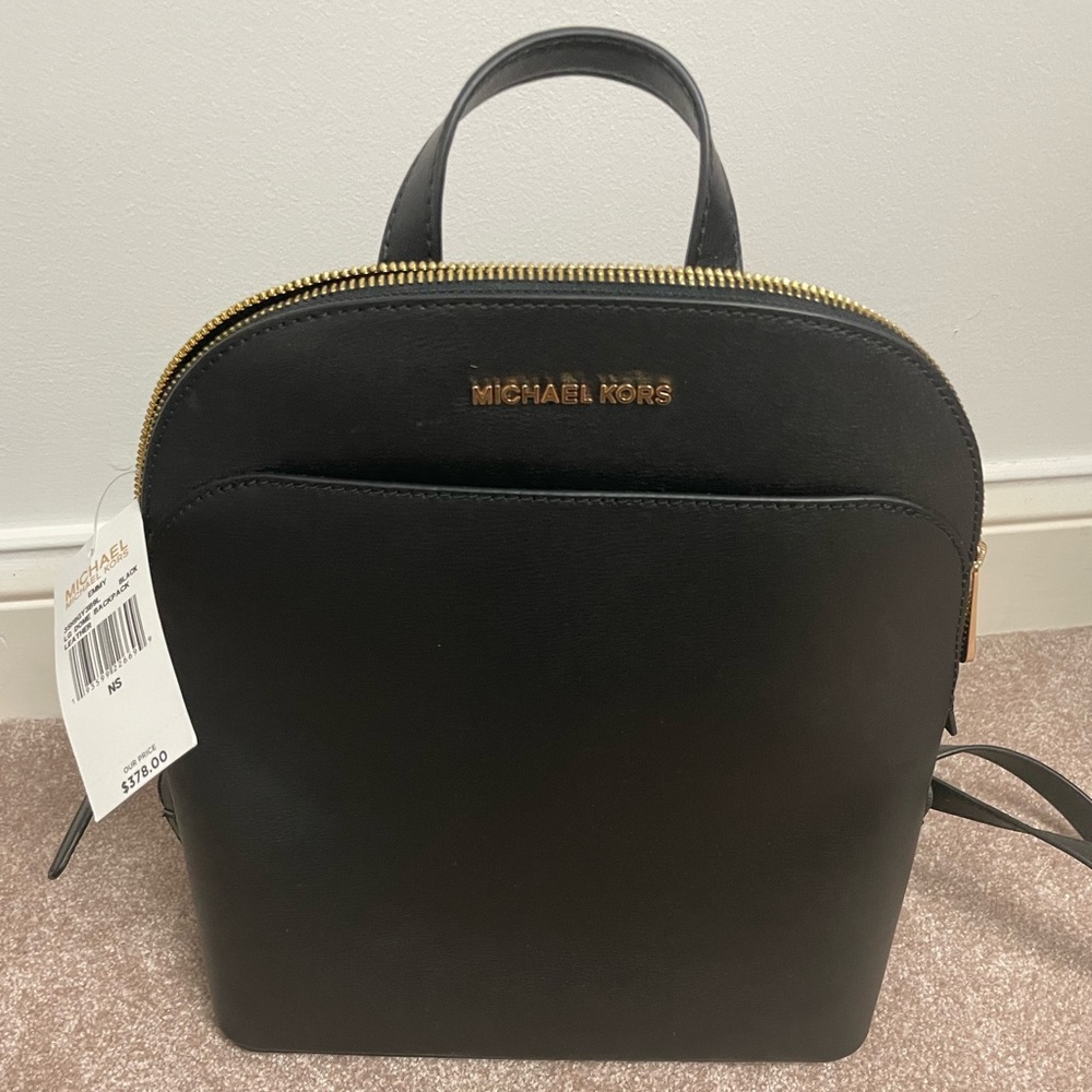 Michael Kors Emmy large dome leather black backpack